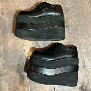 Black Sneakers Platform Shoes